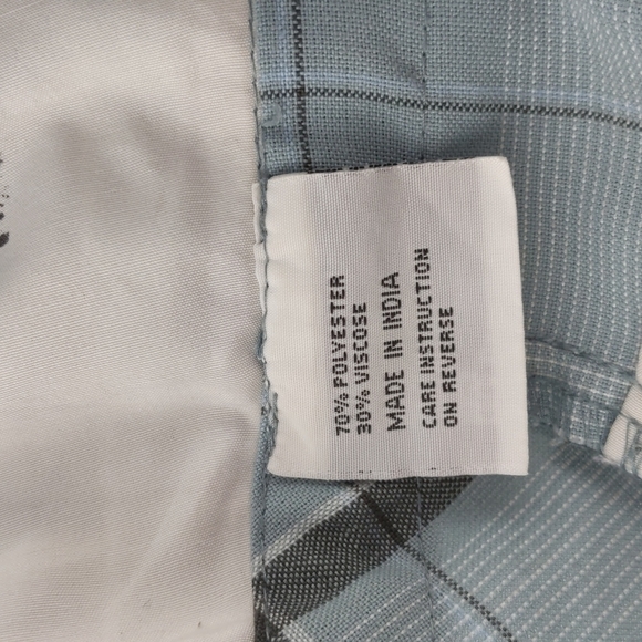 Rusty Men's Shorts Size 30 Blue Check Pockets Zip-Fly Button Belt Loops Casual - Picture 10 of 11